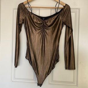 Guess Bronze Gold bodysuit NWT